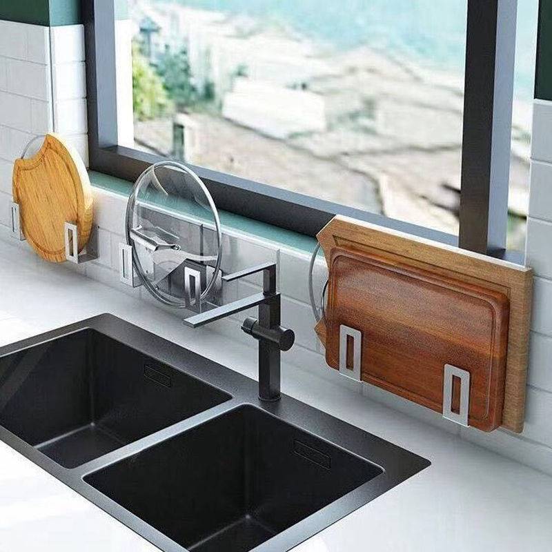 Kitchen lid rack Stainless Steel Cutting Board Case Board shelf Multi-functional containing Chopping Block Holder Knife Insert Knife Rest Supplies-Taobao