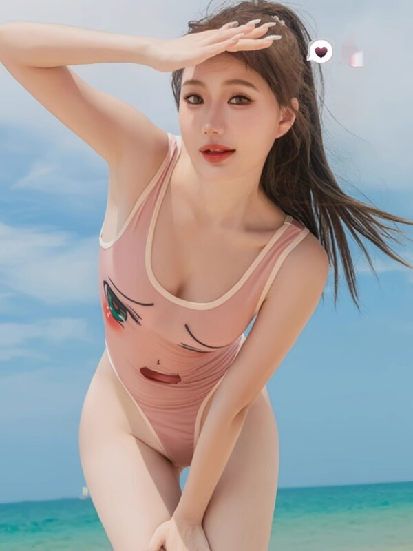 Japanese-Style Cute One-Piece Swimsuit, Sexy Casual Swimwear for Women, Solid Color Gymnastics Outfit, Internet Celebrity Style Sukumizu Swimsuit