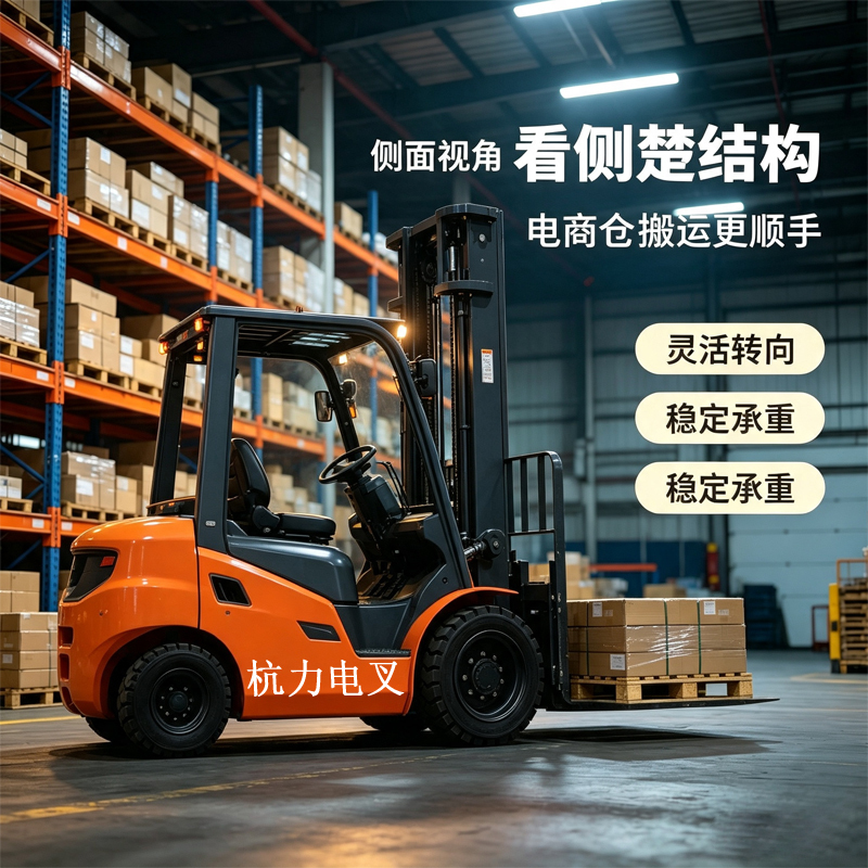 Electric Forklift 2 Tons 1 Ton Four-Wheel Hydraulic Lift 3 Tons Fully Electric Lift Forklift for Warehouse Handling and Loading/Unloading
