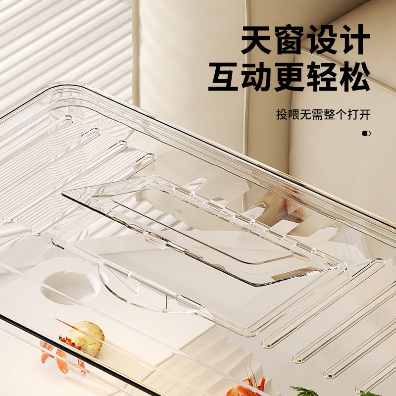 Hermit Crab Habitat Small House, Crab Ecological Tank, Special Tank for Hermit Crabs with Climbing Platform, Hiding Place, Turtle Breeding Tank