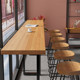단단한 나무 바 테이블 발코니 긴 벽 좁은 테이블 바 테이블 밀크 티 숍 상업용 높은 테이블 홈 테이블과 의자 조합
