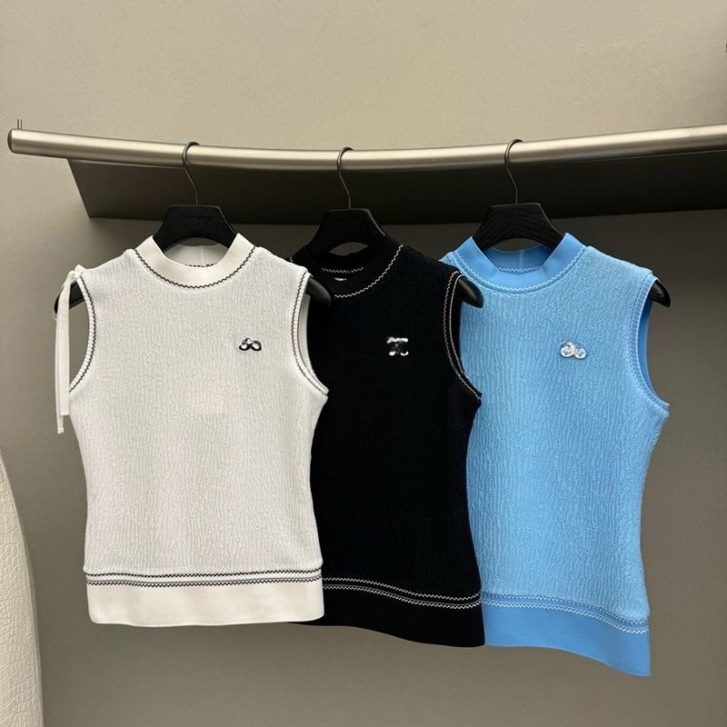 Korean Style Golf Vest for Women, New Summer Model, Sleeveless Golf Top, Slim Fit, Thin Knit, Versatile Sports Vest