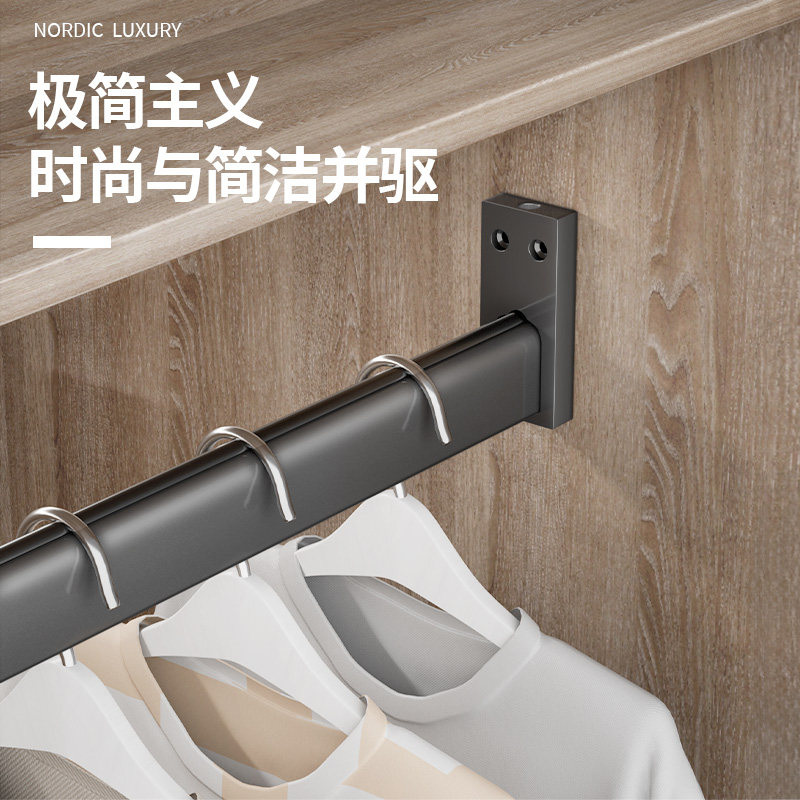 衣柜挂衣杆升级指南:静音灰色加厚法兰侧装衣通挂杆,让你的衣帽间瞬间高级感爆棚!-衣杆-淘宝好物网