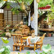 Bamboo chair back chair household bamboo stool around the stove for tea making B&B jar tea bamboo dining chair bamboo table coffee table outdoor courtyard