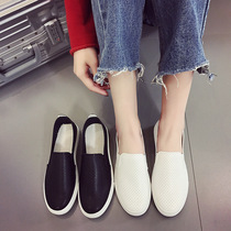 Summer hollow breathable white shoes slip-on lazy shoes casual sports shoes