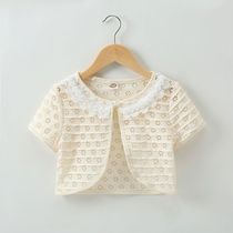 Girls shawl summer coat princess thin short-sleeved baby air-conditioning girl childrens waistcoat all-match cardigan summer dress