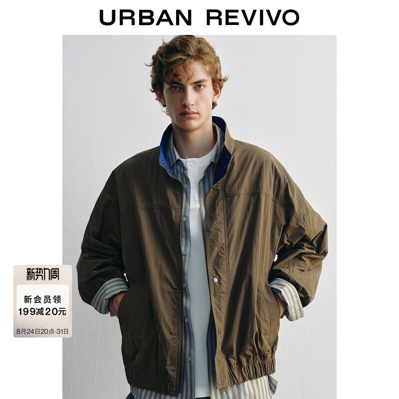 Ur2026 New Autumn Men's Clothing American Retro Stand-Up Collar Harrington Jacket Thin Coat Umf160044