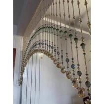 Crystal bead curtain door curtain entrance balcony living room partition punch-free crystal curtain wave shape internet celebrity new style