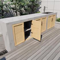 Patio Outdoor Aluminum Alloy Cabinet Door Panel Bath Cabinet Door Garden Door Garden Real Fake shutter door Kitchen Outdoor Door Panel Custom