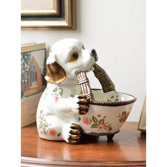 Dog key storage ornaments new home decoration entrance entrance living room decoration decorations Qiaohu moving gifts