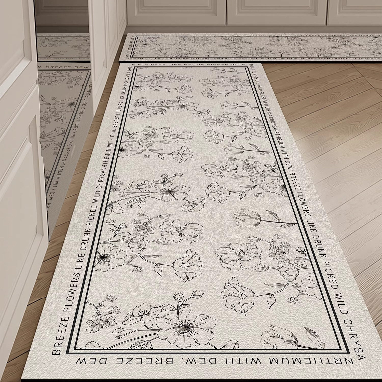 Special kitchen floor mats, non-slip, wipeable and wash-free, diatom mud foot mats, household anti-dirty strip floor mats, anti-fouling carpets