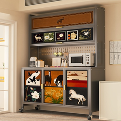 Antique Sideboard Kitchen Integrated Wall Rack Living Room Retro Storage Cabinet Floor Multi-Function Storage Cabinet