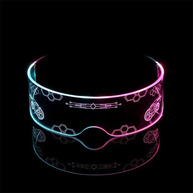 Children's glowing glasses color change and luminous technology sense futuristic glasses street dance performance accessories trendy and fashionable LEDLl