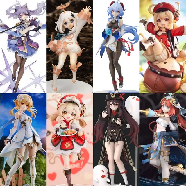 Genshin Impact Figure Hu Tao Klee Beautiful Girl Raiden Shogun Keqing Anime Peripheral Model Case Decoration Gift