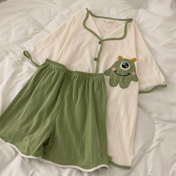 Cute Pacha Dog Pajamas Girls Summer New Casual Casual Loose Internet Celebrity Short Sleeve Outerwear Home Clothes Set