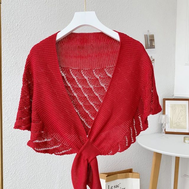Japanese Style Knitted Shawl, Age-Reducing Crow's Feet, Ladylike Style Spring and Summer Women's Cervical Spine Protection, Air-Conditioned Room Shoulder Scarf