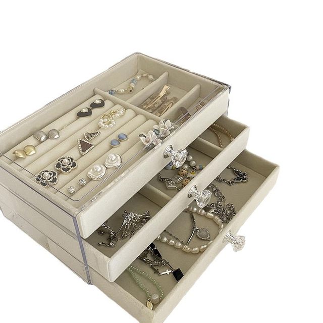 Jewelry Storage Box with Large Capacity for Earrings, Ear Studs, Necklaces, and Accessories, High-End and Exquisite, 2025 New Model Jewelry Box