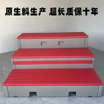 PE plastic chorus stage foldable deformation flip music classroom high-end new blow molding three-layer chorus manufacturer