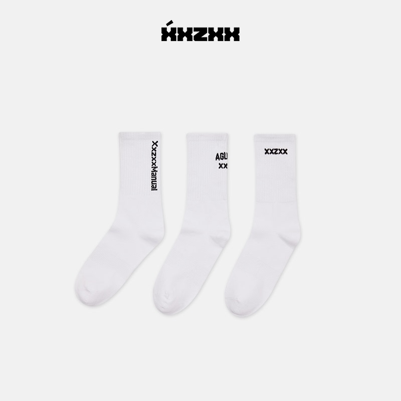 Xxzxx Mid-Length Socks for Men and Women, Same Price in Shopping Malls, Trendy Brand Children's Clothing, Parent-Child Clothing, 3 Pairs Pack, New Autumn Style 9801 Xxzxx Mid-Length Socks for Men and Women, Same Price in Shopping Malls, Trendy Brand Children's Clothing, Parent-Child Clothing, 3 Pairs Pack, New Autumn Style 9801