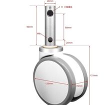 5寸6寸医疗脚轮 中控插杆万向轮 医用床 精密仪器平台 手术台静音
