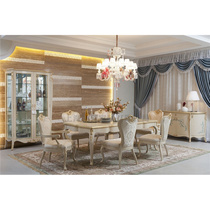 Chiying European-style restaurant combination home long table neoclassical dining table large apartment dining table and chairs dining cabinet wine cabinet customization
