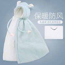 British Native Road baby poncho winter new baby plus velvet poncho windproof hug shawl coat