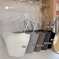 Feiziji 2866 same style fixed cup striped cotton camisole womens slim and versatile thin shoulder straps beautiful back underwear