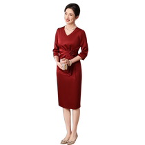 High-end and elegant mother-in-law wedding banquet outfit 2024 new summer mid-length young mother-in-law dress dress for women