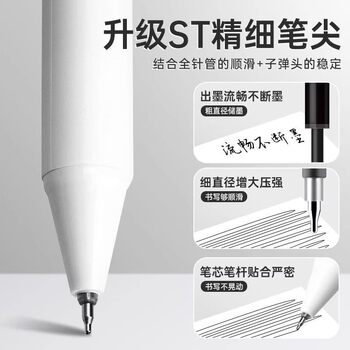 St Head Press-Type Gel Pen 0.5mm Black Simple Design Smooth Writing Continuous Ink Flow Student Office Pen