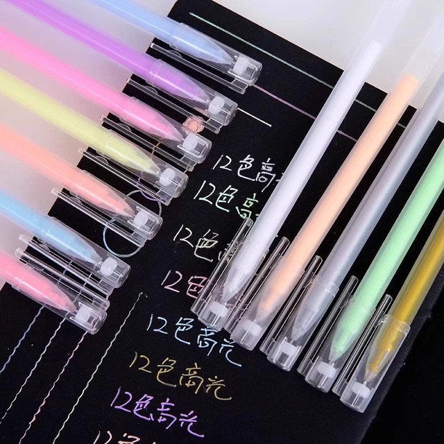 Art White Highlighter Pen Drawing Pen Hand-Drawn Marker Comic Art Student Highlight White Sketch Acrylic Color Gold