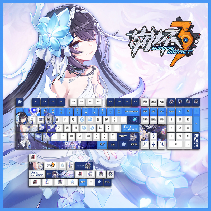 Honkai Impact 3Rd Three Laws of Life and Death Shier Keyboard Keycaps Game Anime Mechanical Keyboard Pbt Fan Merchandise