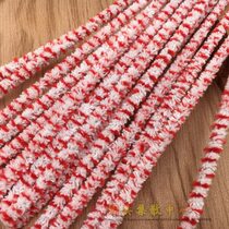 High-end pipe cleaning accessories 80 pieces red and white strips pure cotton pipe holder no lint brushing soft bristle brush bag