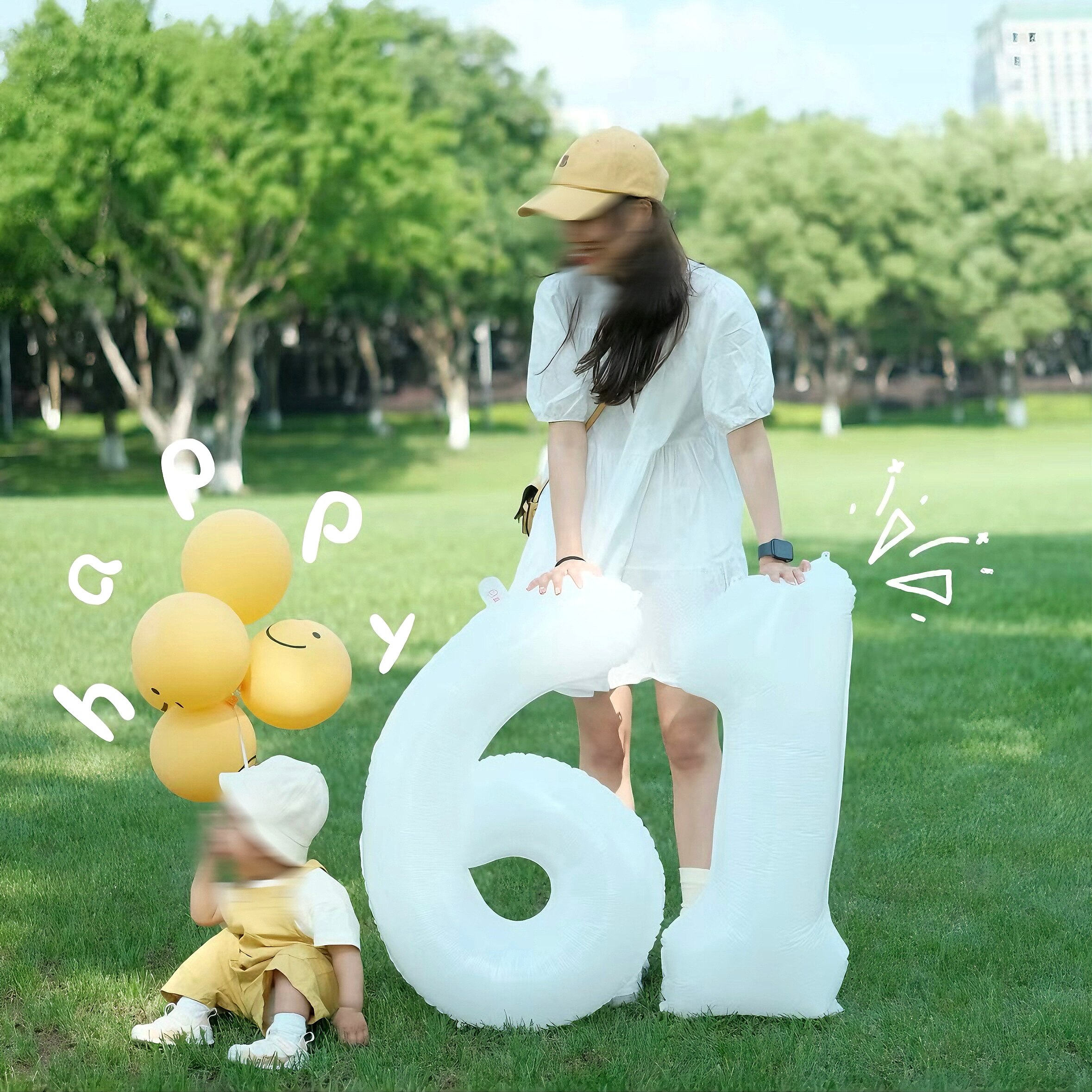 こどもの日の学校行事、屋外公園、数字のバルーン装飾（61）、写真撮影用小道具、6月1日の教室装飾