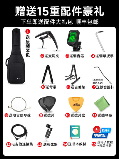 Farida Electric Guitar F5020 F2020 F3030 Beginner Children's Electric Guitar Complete Set 5051