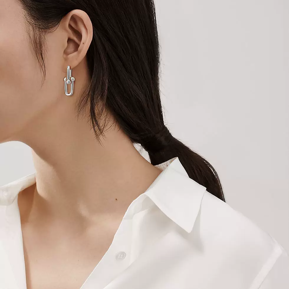 Серьги с большой цепью из серии Tiffany Hardwear
