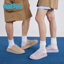 Half-slippers native outdoor clogs summer outer wear thick-soled unisex toe-toe sandals breathable white shoes