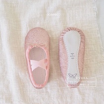 What to wear for babies Korean imported ballet shoes for girls and children dance shoes with sparkling sequins floral lady style
