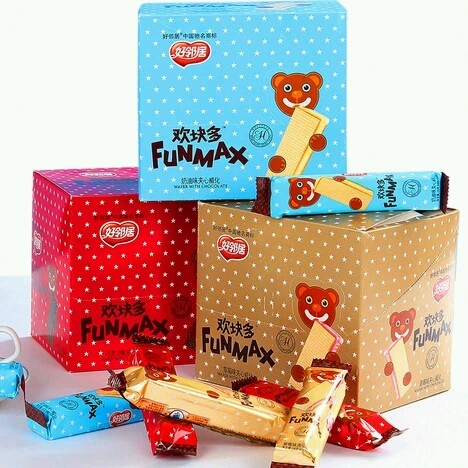 Good Neighbor Happy Block Multi-Sandwich Wafer Biscuit Casual Snack Crispy and Delicious 420g Per Box three flavors to choose from