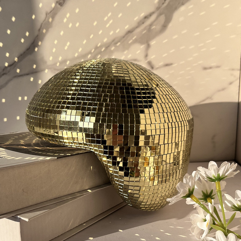Disco Ball Mirror Reflective Melting Ball Patchwork Glass Crafts Indoor Niche Unique Ornaments