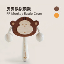 Ink Small Dial Wave Drum Baby Solid Wood Can Nibble With No Lacquer Grip Training Upscale Toys 3 Months Baby Presents