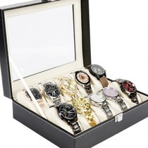 PU leather 10-bit watch box bead jewelry storage gift box handmade display packaging box factory price box