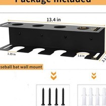 Creative metal wall-mounted baseball display rack bat storage rack bat baseball softball 2-layer bracket