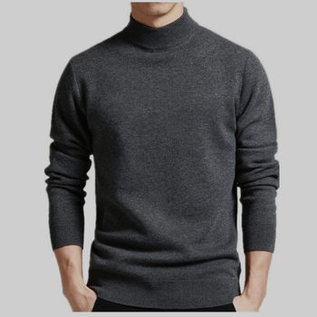 Winter turtleneck sanitary clothes h men's middle collar sweater half turtleneck cotton top knit sweater warm bottom pullover