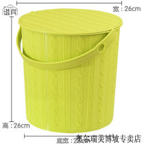 Bath basket bucket Bath basket bucket plastic bucket portable bucket with cover thickened portable bath stool can sit on and store the bath bucket