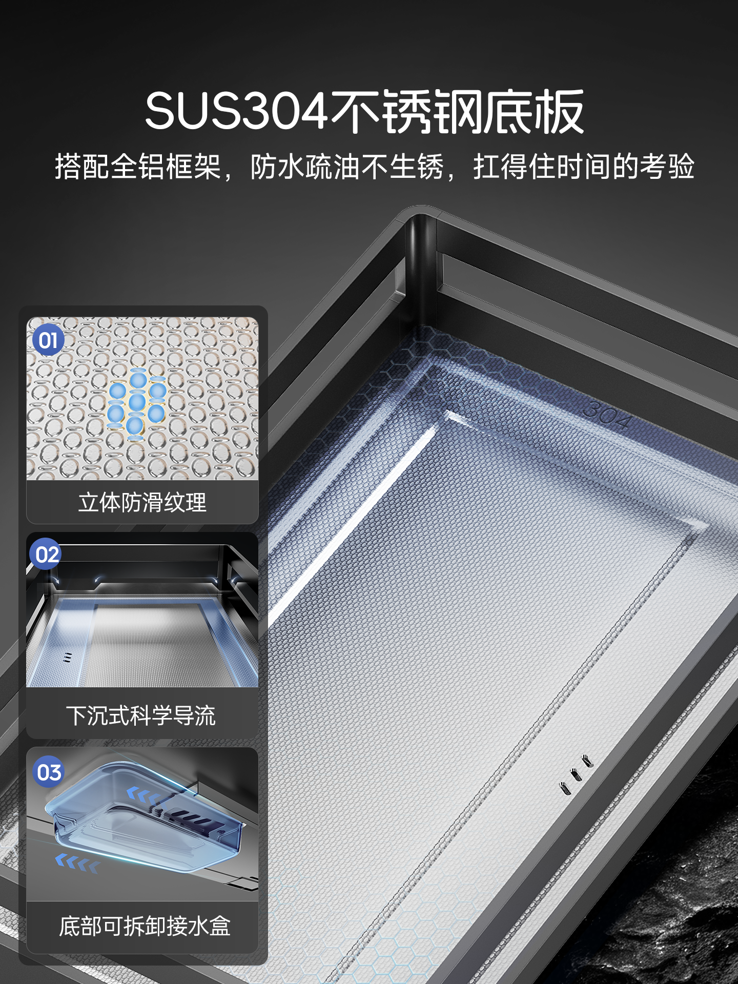 Chijian Pull-Out Basket Kitchen Cabinet Drawer-Type 304 Stainless Steel Three-Layer Bowl Basket Storage Rack Household Dish Rack