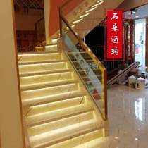 Shenyang aluminum alloy handrail decoration solid wood glass handrail guardrail railing stainless steel stair handrail indoor home use