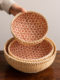 Vietnamese retro handwoven bamboo basket storage basket fruit basket home decorative basket steamed bun storage basket snack tray