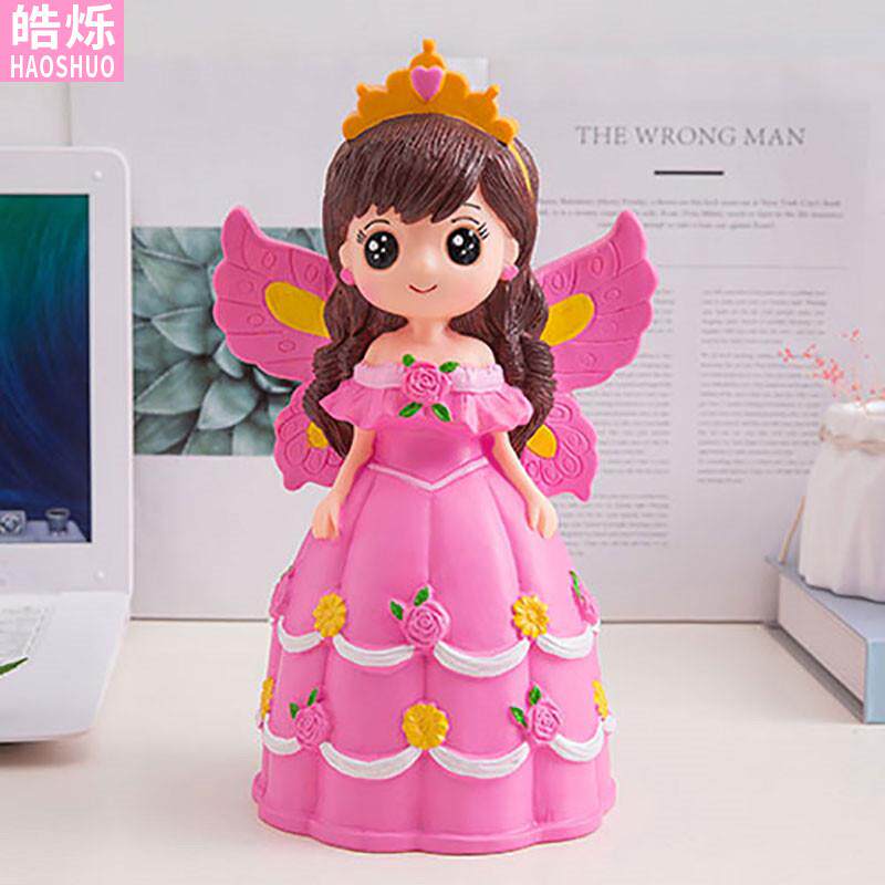 Creative Cute Princess Wings Girl Deposit Money Pot Big Varicellaby Anti-Fall Doll Savings Jar Children's Holiday Gifts-Taobao