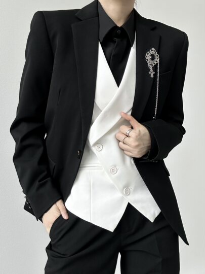 Asae White Slim-Fit Suit Vest, Stylish and Sophisticated, Unisex, Elegant and Cool Vest