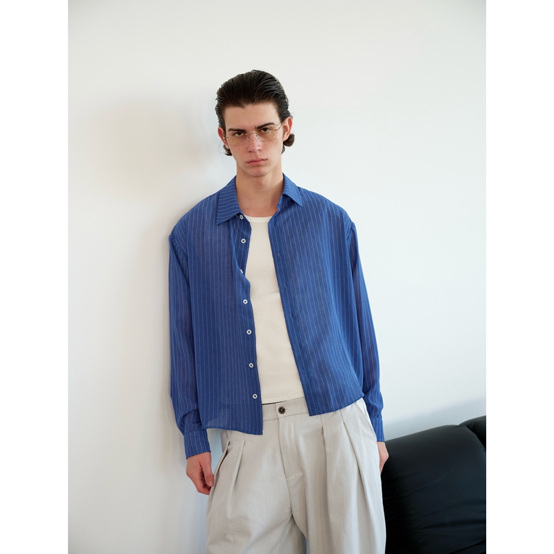 Sukchor Blue Light-Enhancing Summer Sun Protection Lightweight Breathable Drape Anti-Wrinkle Versatile Cover-Up Long-Sleeve Shirt